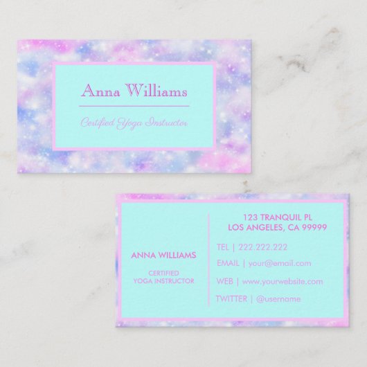 Matig roze pasteitje visitekaartje (Voorkant / Achterkant)