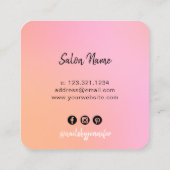 Matig roze pekroze gradiëntnagels vierkante visitekaartje (Achterkant)