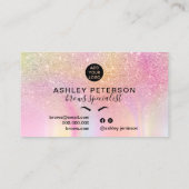 Matig roze regenboogeenhoorntje visitekaartje (Achterkant)