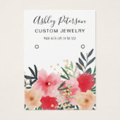 Matig roze rood groen bloemgoud oorscherm visitekaartje (Voorkant)