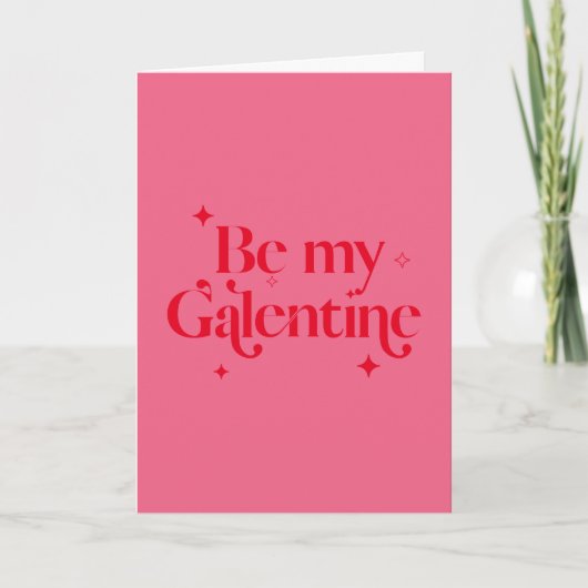 Matig Roze Rood Sparkle Friend Galentine Feestdagen Kaart (Voorkant)