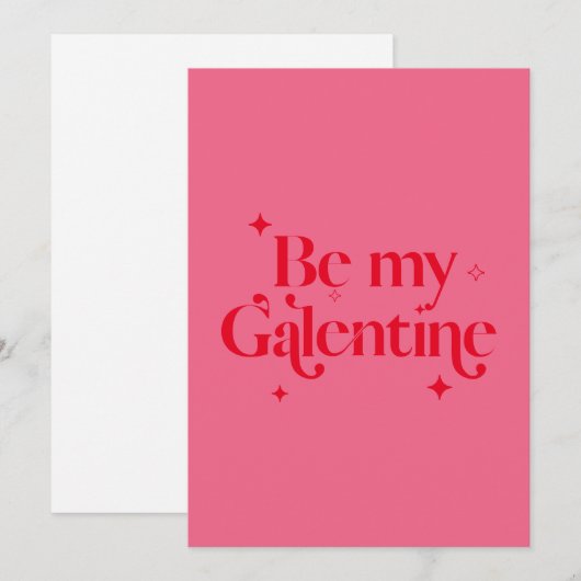 Matig Roze Rood Sparkle Friend Galentine Feestdagenkaart (Voorkant / Achterkant)