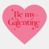 Matig Roze Rood Sparkle Friend Galentine Hart Sticker (Voorkant)