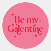 Matig Roze Rood Sparkle Friend Galentine Ronde Sticker (Voorkant)