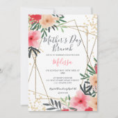 Matig roze roodbruin moederdag brunch kaart (Voorkant)