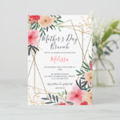 Matig roze roodbruin moederdag brunch kaart (Staand voorkant)