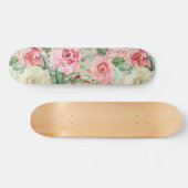 Matig roze roos waterverf floraal persoonlijk skateboard (Horizontaal)