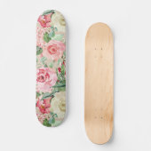 Matig roze roos waterverf floraal persoonlijk skateboard (Voorkant)