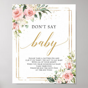 Matig roze roze roze roodbruin zegt niet: baby-tek poster