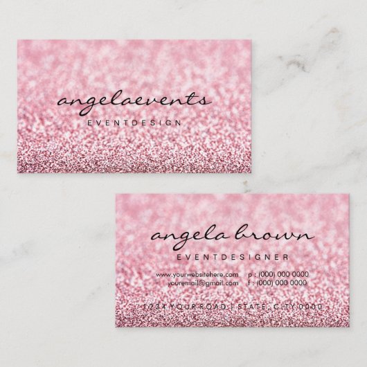 Matig roze roze roze roze roze goud visitekaartje (Voorkant / Achterkant)
