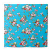 Matig  roze roze rozen tegeltje (Voorkant)