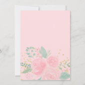 Matig roze vrijgezellenfeest met roze bloem kaart (Achterkant)