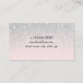 Matig roze zilverschaar visitekaartje (Achterkant)