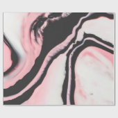 Matig roze zwart gekleurd marmerpatroon cadeaupapier (Vlak)