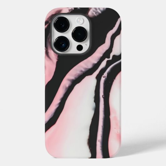 Matig roze zwart gekleurd marmerpatroon Case-Mate iPhone case (Achterkant)