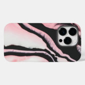 Matig roze zwart gekleurd marmerpatroon Case-Mate iPhone case (Achterkant (horizontaal))