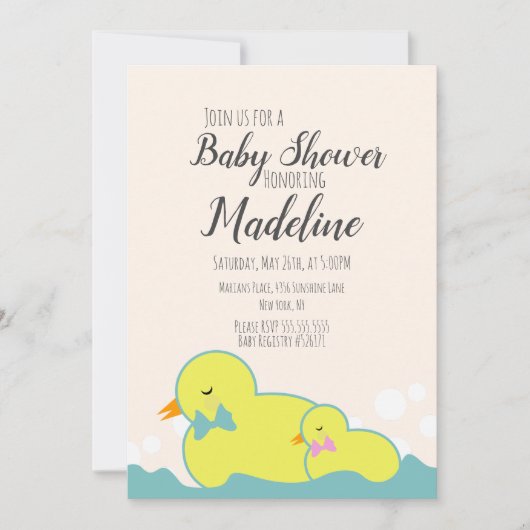 Matig Rubber Ducks beige Baby shower Kaart (Voorkant)