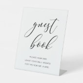 Matig Rustic Wedding Guestbook Sign Script Reclamebord Met Voetstuk (Voorkant)