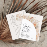 Matig rustig botanisch elegant pamapgras aankondigingskaart<br><div class="desc">Moderne boerderij met schuur,  rustige botanische bohemiaanse natuurlijke terracotta pampas,  een stijlvolle bruiloft,  met uitzondering van de date-uitnodiging.</div>