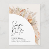 Matig rustig botanisch elegant pamapgras aankondigingskaart (Voorkant)