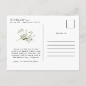 Matig rustige eucalyptus botanische elegant groen aankondigingskaart (Achterkant)