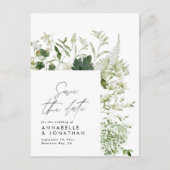 Matig rustige eucalyptus botanische elegant groen aankondigingskaart (Voorkant)