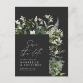 Matig rustige eucalyptus botanische elegant zwart aankondigingskaart (Voorkant)