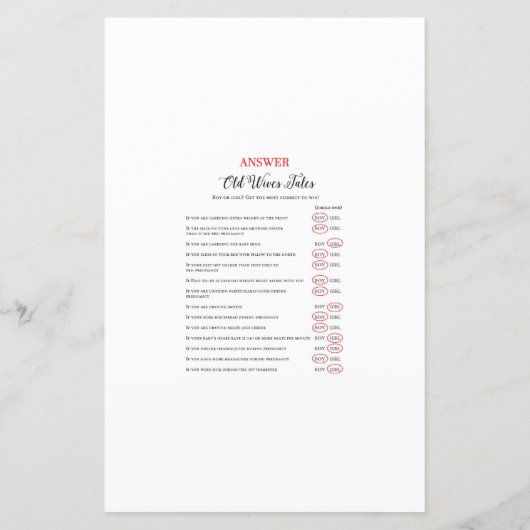 Matig Rustisch Baby shower Game PRINED (Achterkant)