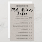 Matig Rustisch Baby shower Game PRINED (Voorkant / Achterkant)