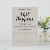 Matig Rustisch Baby shower Game PRINED (Staand voorkant)