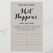 Matig Rustisch Baby shower Game PRINED (Voorkant)