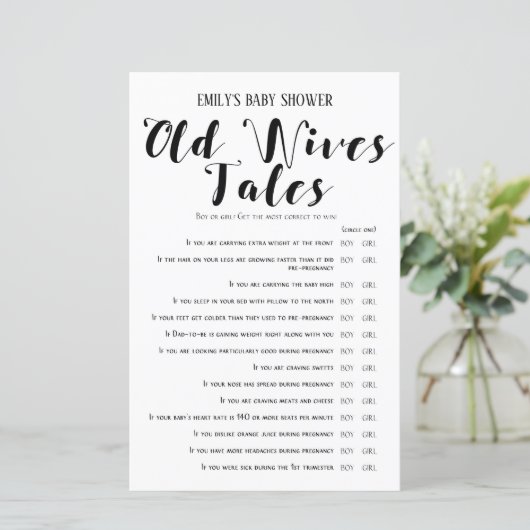 Matig Rustisch Baby shower Game PRINED (Staand voorkant)