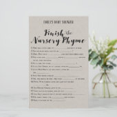 Matig Rustisch Baby shower Game PRINED (Staand voorkant)