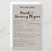 Matig Rustisch Baby shower Game PRINED (Voorkant / Achterkant)