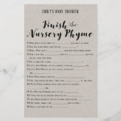 Matig Rustisch Baby shower Game PRINED (Voorkant)