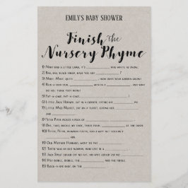 Matig Rustisch Baby shower Game PRINED