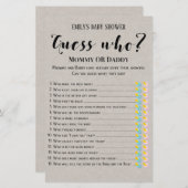 Matig Rustisch Baby shower Game PRINED (Voorkant / Achterkant)