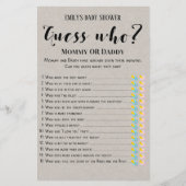 Matig Rustisch Baby shower Game PRINED (Voorkant)