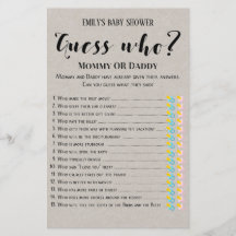Matig Rustisch Baby shower Game PRINED