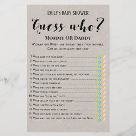 Matig Rustisch Baby shower Game PRINED