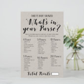 Matig Rustisch Baby shower Game PRINED (Staand voorkant)