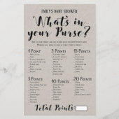 Matig Rustisch Baby shower Game PRINED (Voorkant)