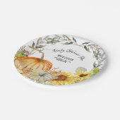 Matig Rustisch Pompoenbladeren Zonnebloem Baby sho Papieren Bordje (Gekanteld)