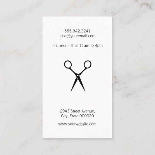 Matig Salon Shears Monogram / Goudspatter Visitekaartje (Achterkant)