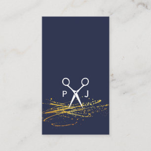 Matig Salon Shears Monogram / Goudspatter Visitekaartje