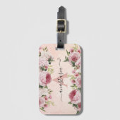 Matig schattig Roze Glitter Roos Gold floral Bagagelabel (Voorkant (verticaal))