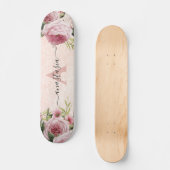 Matig schattig Roze Glitter Roos Gold floral Persoonlijk Skateboard (Voorkant)