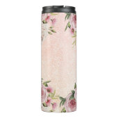 Matig schattig Roze Glitter Roos Gold floral Thermosbeker (Achterkant)