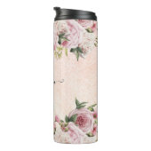 Matig schattig Roze Glitter Roos Gold floral Thermosbeker (Geroteerd rechts)