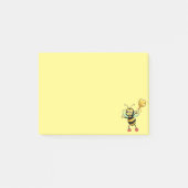 Matig schattige honingbij op geel post-it® notes (Voorkant)